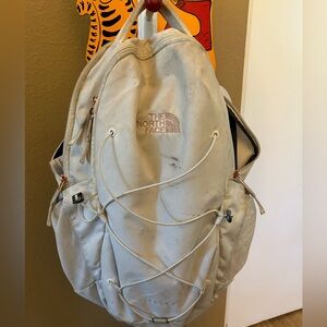 White north face backpack